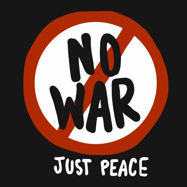 ilustraciones, imágenes clip art, dibujos animados e iconos de stock de no guerra sólo ilustración vectorial logotipo de la paz - war globe symbols of peace weapon