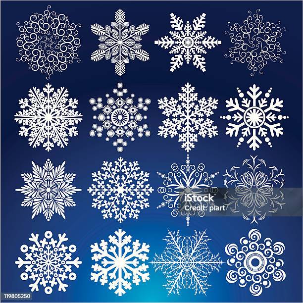 Decorative Snowflakes Stock Illustration - Download Image Now - Intricacy, Snowflake Shape, Abstract