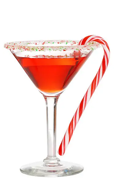 Photo of Holiday martini with a candy cane