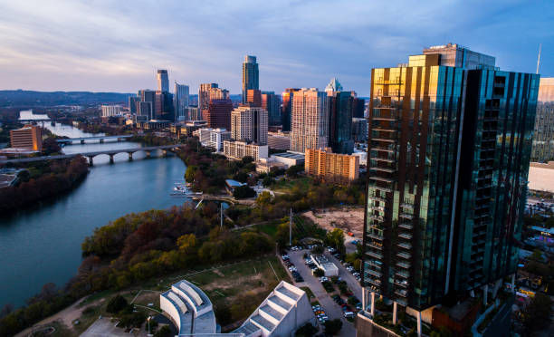 istock Twisted Towers at Blue Hour in Austin Texas Cityscape 1198055776