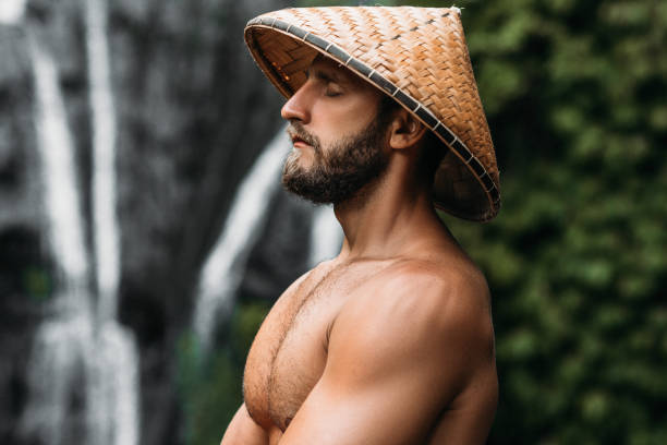 meget pilfer Regnbue Portrait Of A Sports Guy In An Asian Conical Hat Portrait Of A Man In  Profile Portrait Of A Bearded Man A Man Meditates In A Balinese Conical Hat  Beautiful Male Portrait