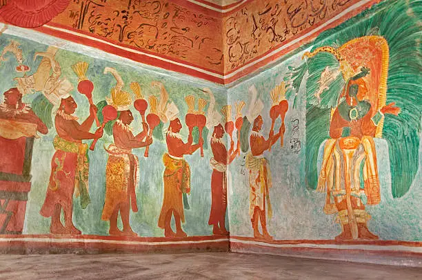 Photo of Mayan Mural Painting from Bonampak 01