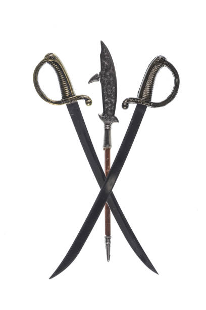 istock swords and poleaxe isolated on a white background 1198058804