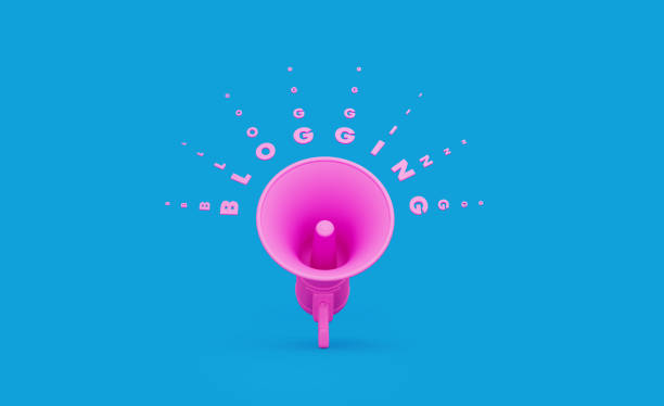 istock Pink Megaphone and Blogging Message over Blue Background 1198059014