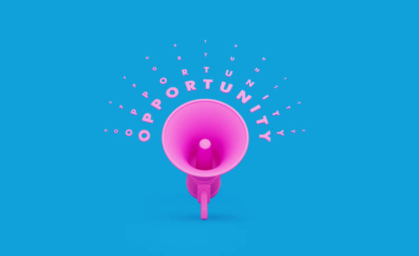 istock Pink Megaphone and Opportunity Message over Blue Background 1198059062