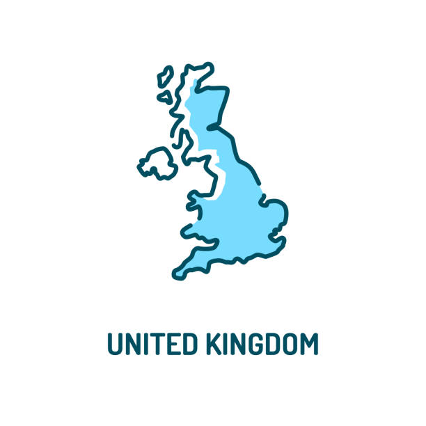 United Kingdom map color line icon. Border of the country. Pictogram for web page, mobile app, promo. UI UX GUI design element. Editable stroke. United Kingdom map color line icon. Border of the country. Pictogram for web page, mobile app, promo. UI UX GUI design element. Editable stroke usa england stock illustrations