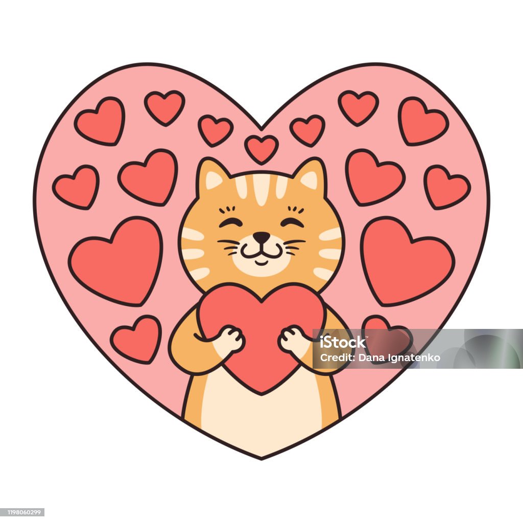 Mèo Ôm Một Trái Tim Thiệp Chúc Mừng Cho Ngày Valentine Sinh Nhật ...