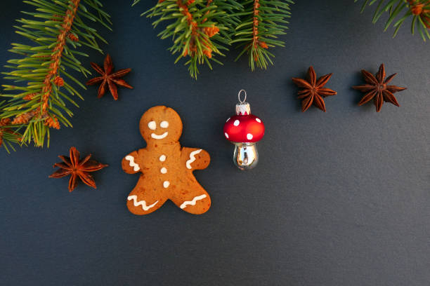 istock Christmas gingerbread man decoration border background. 1198065839