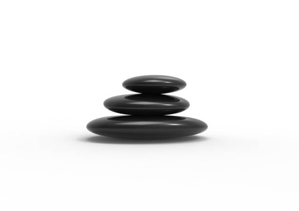 istock Yoga Stone on Isolated White Background, 3D Rendering 1198067722