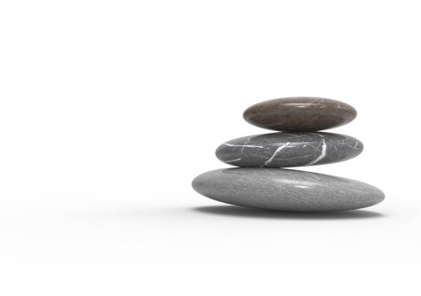 istock Yoga Stone on Isolated White Background, 3D Rendering 1198067730