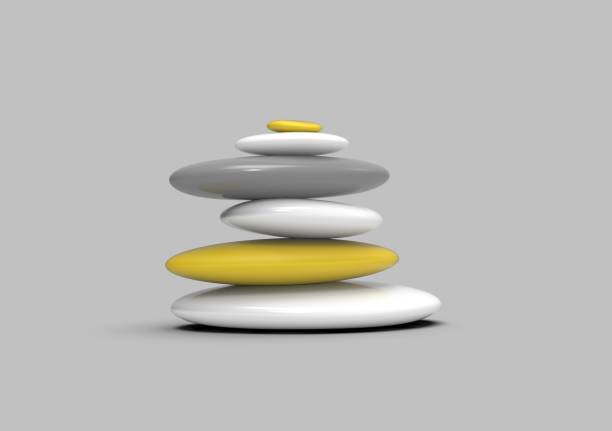 istock Yoga Stone on Isolated White Background, 3D Rendering 1198067753