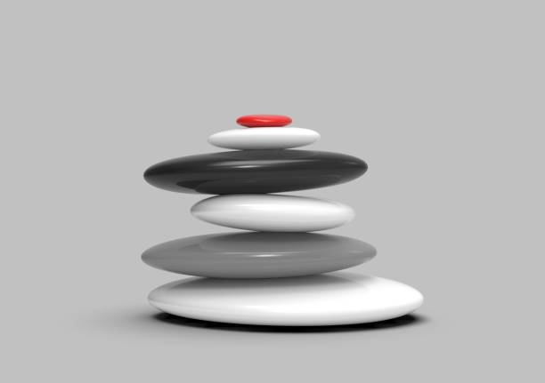 Yoga Stone on Isolated White Background, 3D Rendering