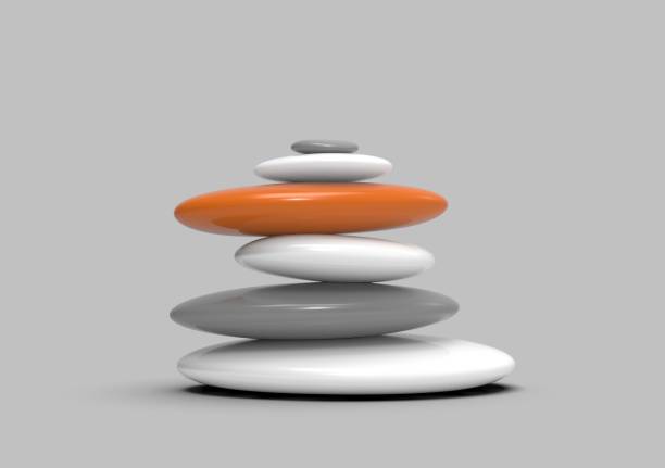 istock Yoga Stone on Isolated White Background, 3D Rendering 1198067756