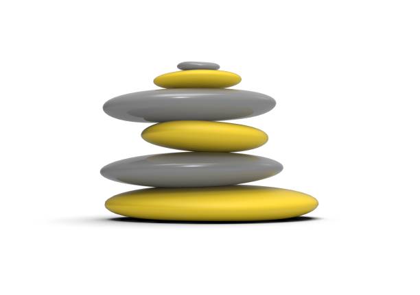 istock Yoga Stone on Isolated White Background, 3D Rendering 1198067764