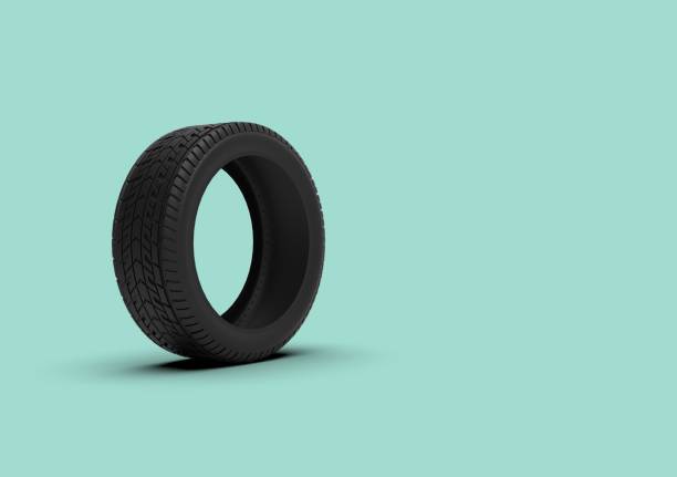 istock Car Wheel on Aqua Color Background, 3D Rendering 1198070002