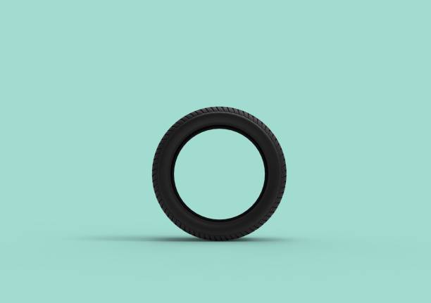 istock Car Wheel on Aqua Color Background, 3D Rendering 1198070023