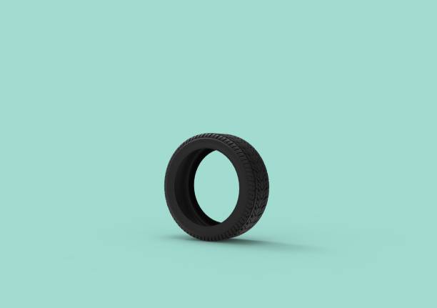 istock Car Wheel on Aqua Color Background, 3D Rendering 1198070028