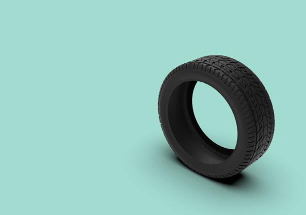 istock Car Wheel on Aqua Color Background, 3D Rendering 1198070060
