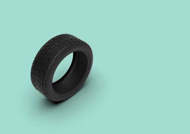 istock Car Wheel on Aqua Color Background, 3D Rendering 1198070065