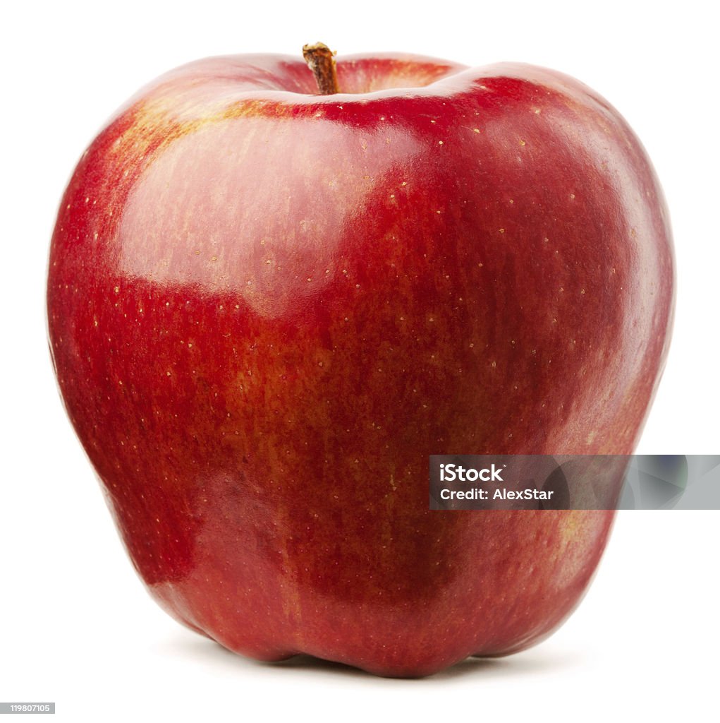 Red apple Red apple on white background Apple - Fruit Stock Photo