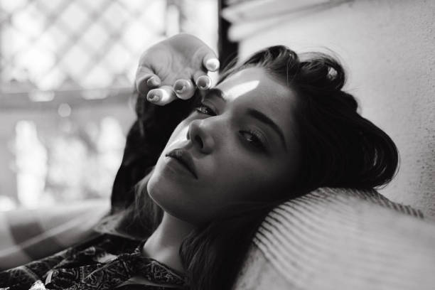 Girl resting on the couch