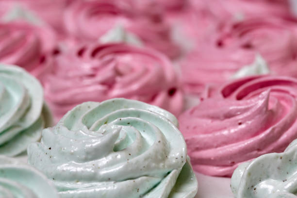 istock Freshly made marshmallows lie on the surface of the table. It is stabilizing 1198078635