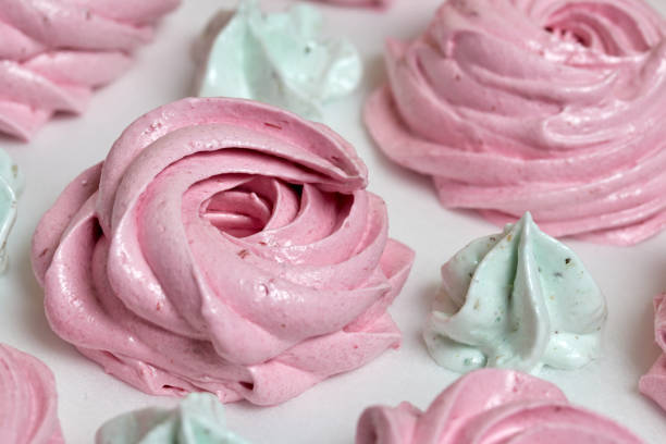 istock Freshly made marshmallows lie on the surface of the table. It is stabilizing 1198078645