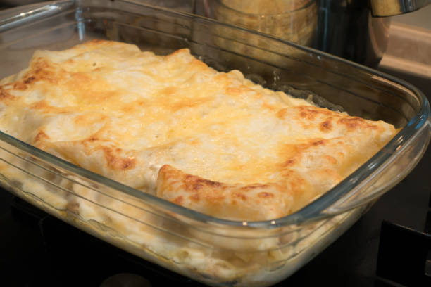 istock glass culinary container with baked fresh hot lasagna 1198086047