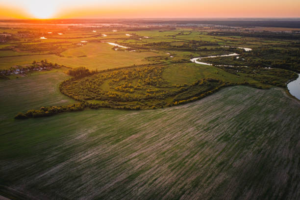 istock Sunset beautiful fields and forests in Europe 1198087551