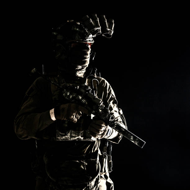 istock Special operations forces soldier low key portrait 1198089947