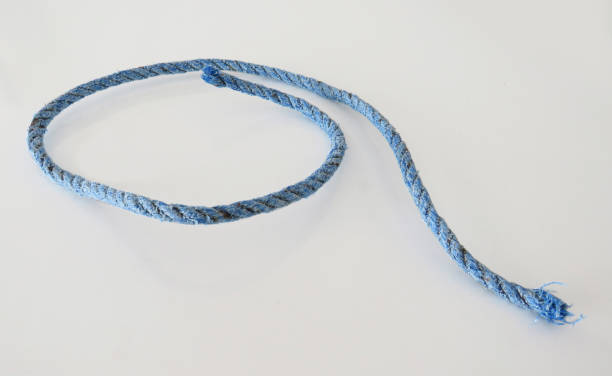 istock Isolated blue nautical rope on white background. 1198090108
