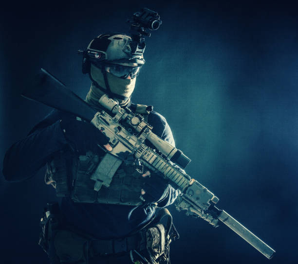 istock Counter terrorist squad sniper soldier studio shoot 1198090212