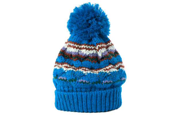 istock Blue winter knit ski hat isolated white 1198094658
