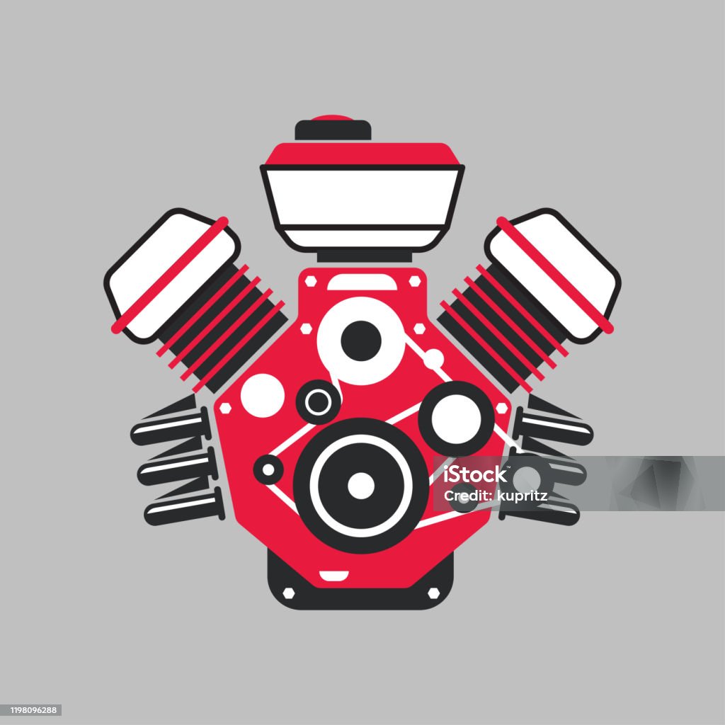 Simple Vector Image For Engine Vector Illustration Modern Car Engine Stock Illustration - Download ...