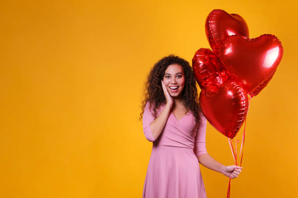 istock Happy valentine's day conceptual image with female model with wavy hair. 1198096449
