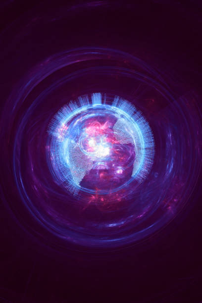 globo com linhas de conexão - exploding abstract fractal futuristic - fotografias e filmes do acervo