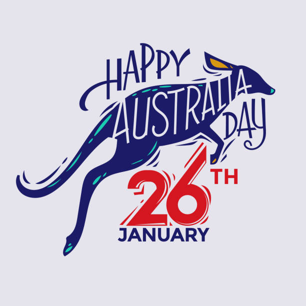 ilustraciones, imágenes clip art, dibujos animados e iconos de stock de vector de corte de etiquetas happy australia day - canberra australian culture government australia