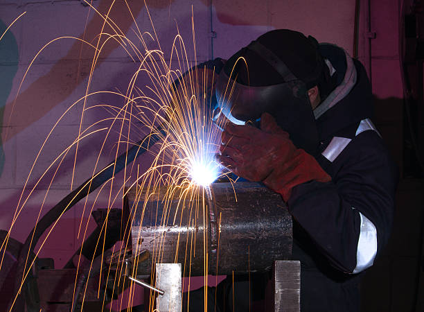 Steel tube MIG welding  oxyacetylene stock pictures, royalty-free photos & images