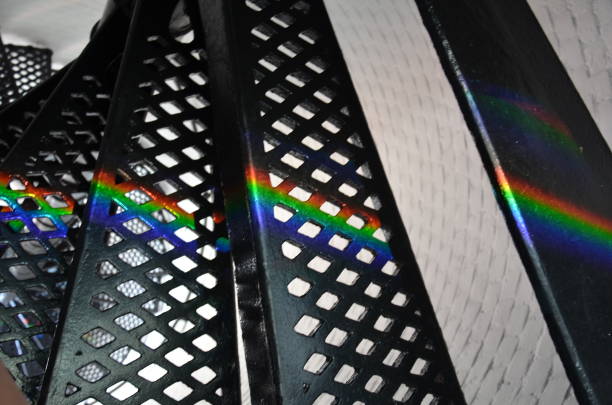 istock black iron stairs or steps in a lighthouse with rainbow 1198105374