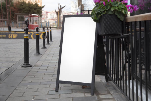 istock Blank billboard in front of cafe 1198105761
