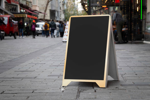 istock Blank billboard in front of cafe 1198105770