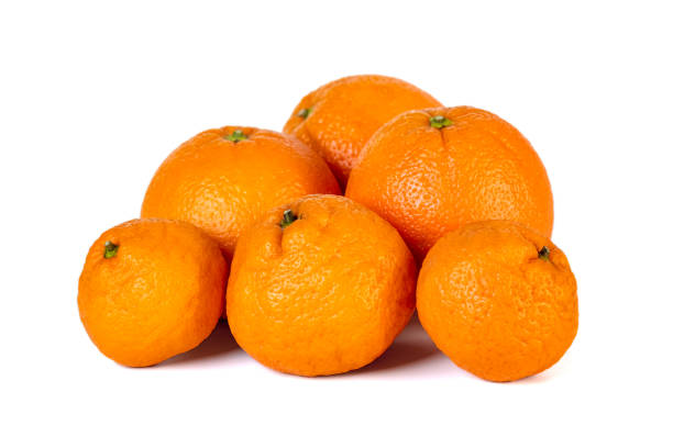 istock Orange and mandarin or tangerine fruit isolated on white background. 1198111247