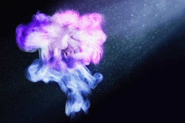 istock Abstract colorful backdrop,  colored steam on the black background 1198111327