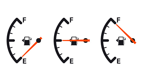 Fuel gauge icon. Gasoline indicator. Fuel indicator. Vector illustration