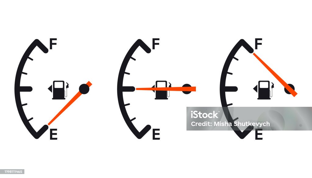 Fuel gauge icon. Gasoline indicator. Fuel indicator. Vector illustration Fuel Gauge stock vector
