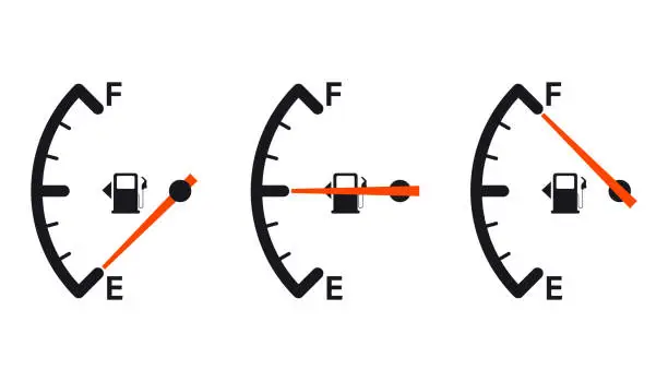 Vector illustration of Fuel gauge icon. Gasoline indicator. Fuel indicator. Vector illustration