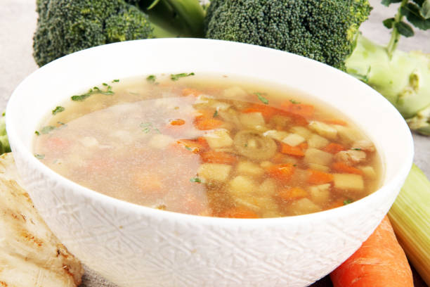 istock Soup, Vegetable Soup, Bowl. Traditional hot veggie soup 1198112414