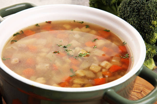 istock Soup, Vegetable Soup, Bowl. Traditional hot veggie soup 1198112433