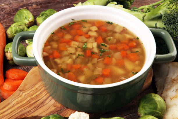 istock Soup, Vegetable Soup, Bowl. Traditional hot veggie soup 1198113095