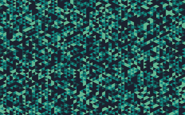 abstrakcyjne bezszwowe zielone trójkąty tło - camouflage camouflage clothing military pattern stock illustrations